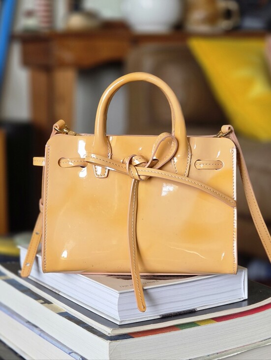 Mansur Gavriel Handbags - Mansur Gavriel Mini Mini Sun Rosa Patent Leather Crossbody Bag